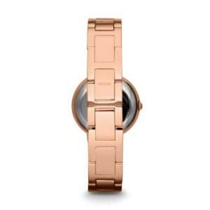 Fossil Women’s Quartz Rose Gold Stainless Steel Silver Dial 30mm Watch ES3284