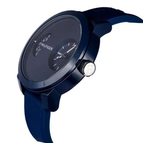 Tommy Hilfiger Men’s Quartz Blue Silicone Strap Blue Dial 44mm Watch 1791556