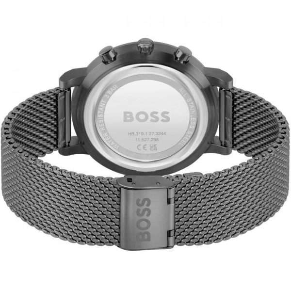 Hugo Boss Men’s Quartz Grey Stainless Steel Blue Dial 43mm Watch 1513934