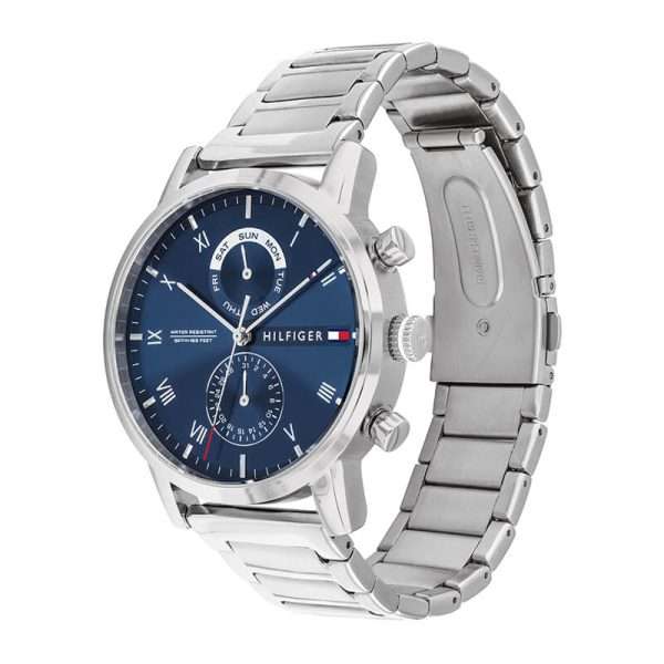 Tommy Hilfiger Men’s Quartz Silver Stainless Steel Blue Dial 44mm Watch 1710401