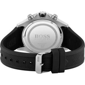 Hugo Boss Men’s Quartz Black Silicone Strap Black Dial 46mm Watch 1513820