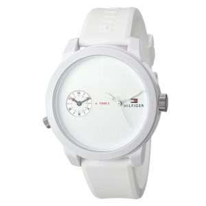 Tommy Hilfiger Men’s Quartz White Silicone Strap White Dial 44mm Watch 1791324