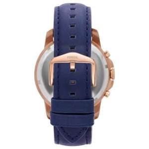 Fossil Men’s Quartz Blue Leather Strap Blue Dial 44mm Watch FS4835