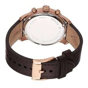 Fossil Men’s Quartz Brown Leather Strap Blue Dial 44mm Watch FS5204