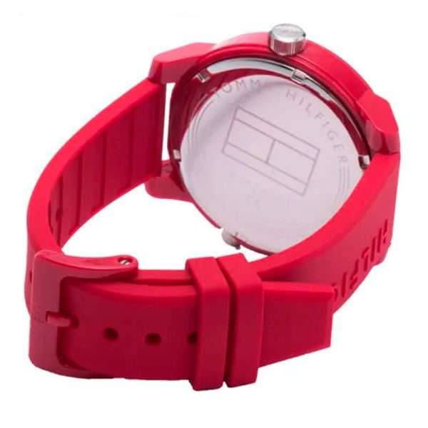 Tommy Hilfiger Men’s Quartz Red Silicone Strap Red Dial 44mm Watch 1791557