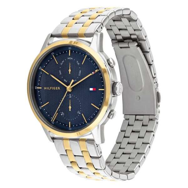 Tommy Hilfiger Men’s Quartz Two Tone Stainless Steel Blue Dial 44mm Watch 1710432