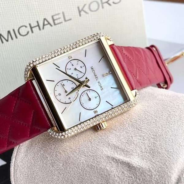 Michael Kors Women’s Quartz Red Leather Strap Mother of Pearl Dial 39mm Watch MK2770 UAE DUBAI AJMAN SHARJAH ABU DHABI RAS AL KHAIMA UMM UL QUWAIN ALAIN FUJAIRAH