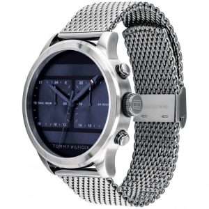 Tommy Hilfiger Men’s Quartz Silver Stainless Steel Blue Dial 44mm Watch 1791596