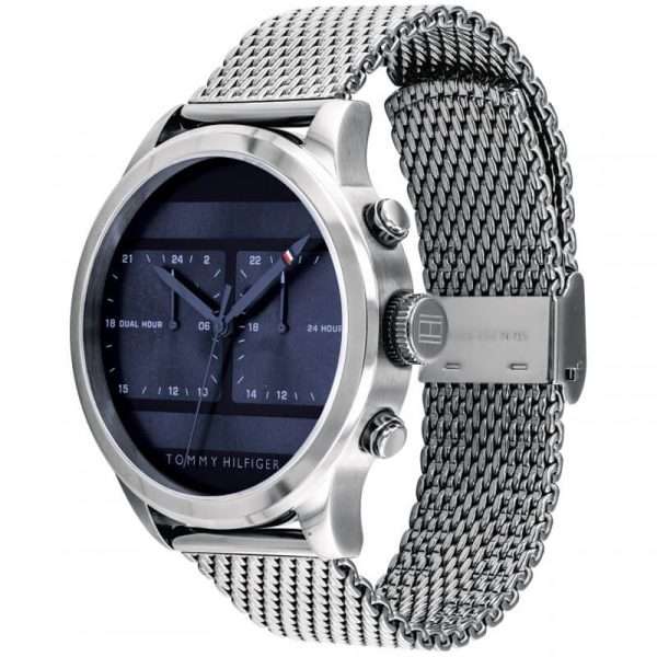 Tommy Hilfiger Men’s Quartz Silver Stainless Steel Blue Dial 44mm Watch 1791596