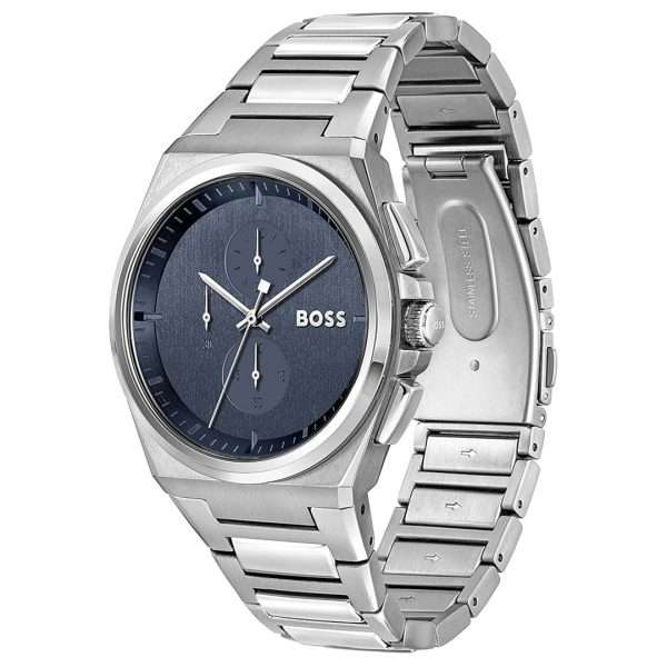 Hugo Boss Men’s Quartz Silver Stainless Steel Blue Dial 46mm Watch 1514048 UAE DUBAI AJMAN SHARJAH ABU DHABI RAS AL KHAIMA UMM UL QUWAIN ALAIN FUJAIRAH