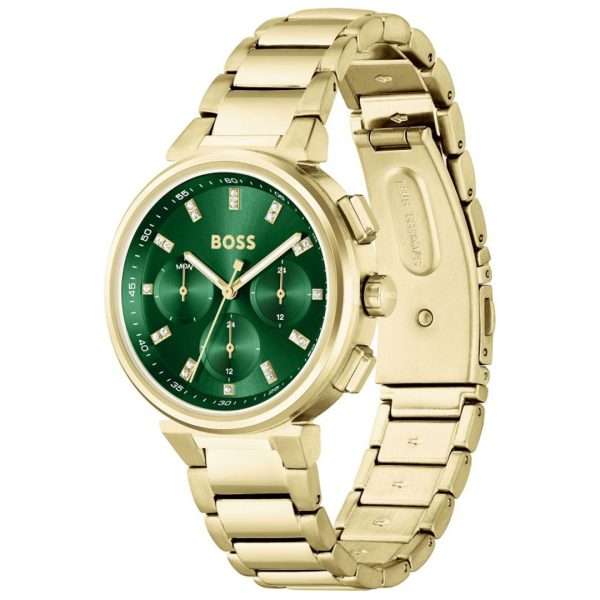 Hugo Boss Women’s Quartz Gold Stainless Steel Green Dial 38mm Watch 1502679 UAE DUBAI AJMAN SHARJAH ABU DHABI RAS AL KHAIMA UMM UL QUWAIN ALAIN FUJAIRAH