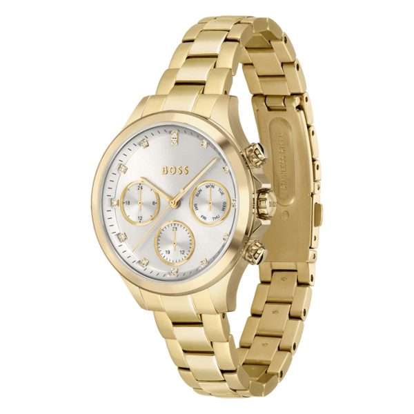 Hugo Boss Women’s Quartz Gold Stainless Steel Silver Dial 38mm Watch 1502628 UAE DUBAI AJMAN SHARJAH ABU DHABI RAS AL KHAIMA UMM UL QUWAIN ALAIN FUJAIRAH