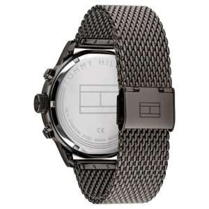 Tommy Hilfiger Men’s Quartz Black Stainless Steel Black Dial 44mm Dual Time Watch 1791597