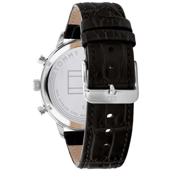 Tommy Hilfiger Men’s Quartz Black Leather Strap Green Dial 44mm Watch 1791985