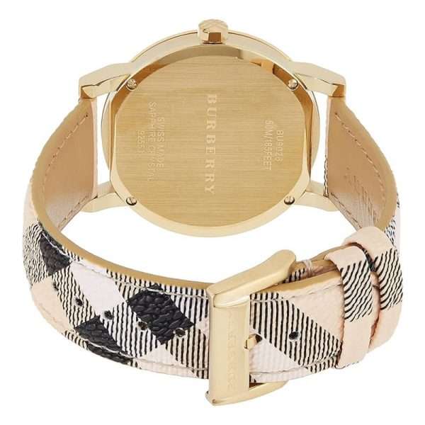 Burberry Women’s Quartz Multi Color Leather Strap Gold Dial 38mm Watch BU9026