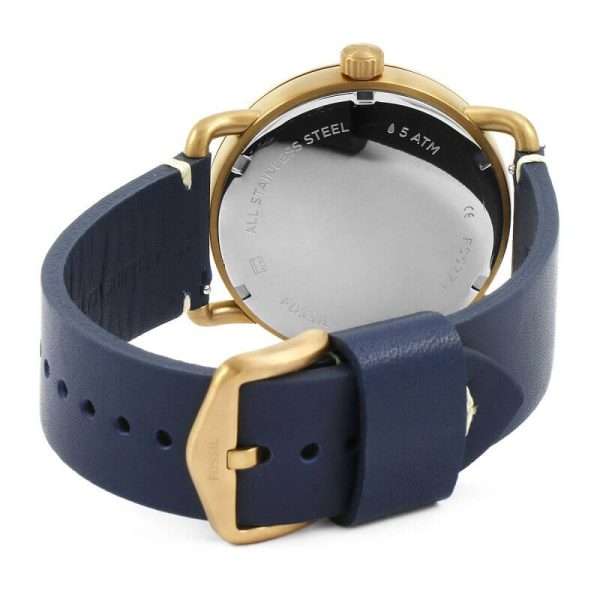 Fossil Men’s Quartz Blue Leather Strap Blue Dial 42mm Watch FS5274