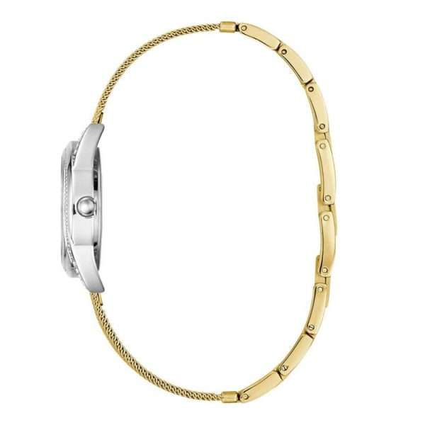 Guess Women’s Quartz Gold Stainless Steel Silver Dial 27mm Watch W1084L2 UAE DUBAI AJMAN SHARJAH ABU DHABI RAS AL KHAIMA UMM UL QUWAIN ALAIN FUJAIRAH