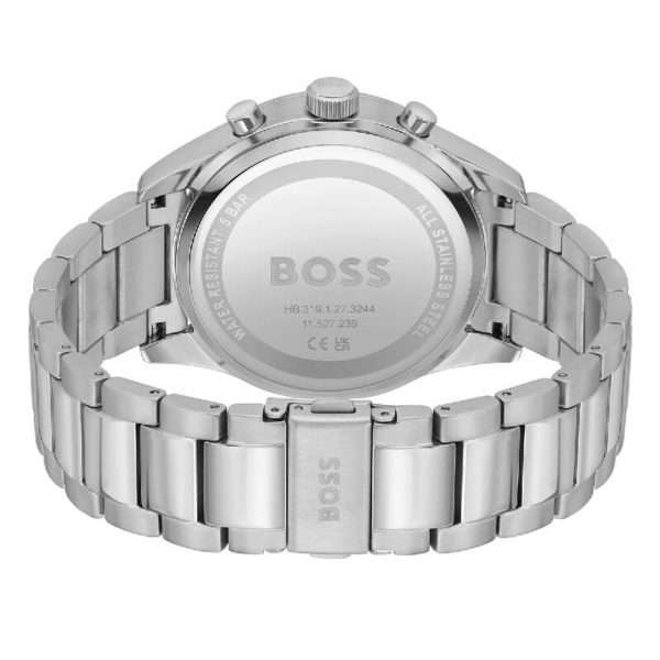 Hugo Boss Men’s Quartz Silver Stainless Steel Black Dial 44mm Watch 1514008