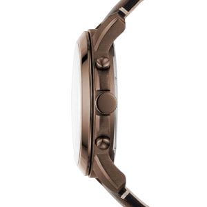 Fossil Men’s Quartz Brown Leather Strap Grey Dial 44mm Watch FS5344