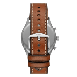 Fossil Men’s Quartz Brown Leather Strap Blue Dial 46mm Watch FS5607