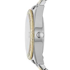 Fossil Women Quartz Two Tone Stainless Steel White Dial 38mm Watch BQ1107