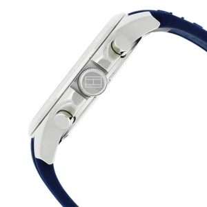 Tommy Hilfiger Men’s Quartz Blue Silicone Strap White Dial 46mm Watch 1791349