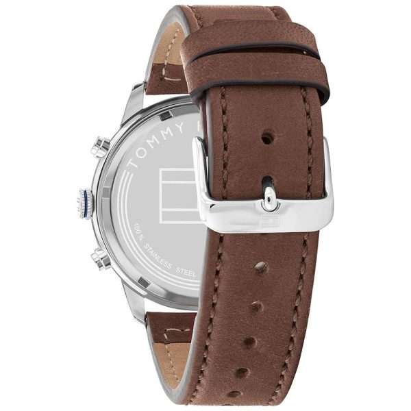 Tommy Hilfiger Men’s Quartz Brown Leather Strap Blue Dial 44mm Watch 1791946 UAE DUBAI AJMAN SHARJAH ABU DHABI RAS AL KHAIMA UMM UL QUWAIN ALAIN FUJAIRAH