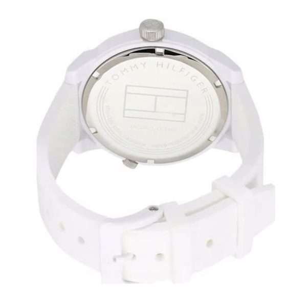 Tommy Hilfiger Men’s Quartz White Silicone Strap White Dial 44mm Watch 1791324