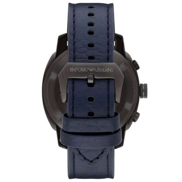 Emporio Armani Men’s Quartz Blue Leather Strap Shade Blue Dial 46mm Watch AR6086
