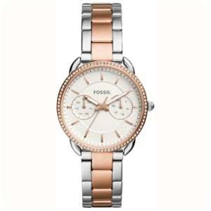 Fossil Women’s Quartz Two Tone Stainless Steel Silver Dial 35mm Watch ES4396