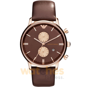 Emporioa Armani Men’s Quartz Leather Strap Brown Dial 40mm Watch AR0387 UAE DUBAI AJMAN SHARJAH ABU DHABI RAS AL KHAIMA UMM UL QUWAIN ALAIN FUJAIRAH