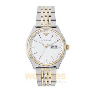 Emporio Armani Men’s Quartz Two Tone Stainless Steel White Dial 43mm Watch AR11034