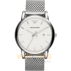 Emporio Armani Men’s Quartz Silver Stainless Steel White Dial 41mm Watch AR1812