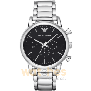Emporio Armani Men’s Quartz Silver Stainless Steel Black Dial 46mm Watch AR1894