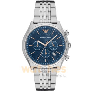 Emporio Armani Men’s Quartz Silver Stainless Steel Blue Dial 43mm Watch AR1974