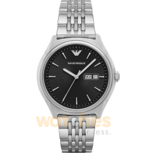 Emporio Armani Men’s Quartz Silver Stainless Steel Black Dial 43mm Watch AR1977