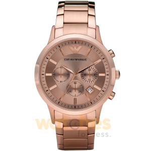 Emporio Armani Men’s Chronograph Quartz Stainless Steel Rose Gold Dial 45mm Watch AR2452 UAE DUBAI AJMAN SHARJAH ABU DHABI RAS AL KHAIMA UMM UL QUWAIN ALAIN FUJAIRAH