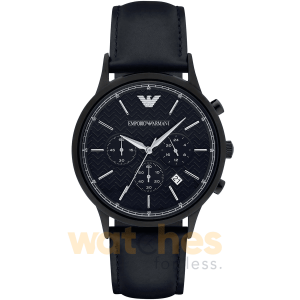Emporio Armani Men’s Quartz Blue Leather Strap Blue Dial 43mm Watch AR2481