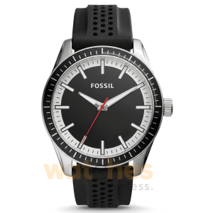Fossil Men’s Quartz Black Silicone Strap Black Dial 44mm Watch BQ1270