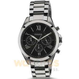 Fossil Women’s Quartz Silver Stainless Steel Black Dial 40mm Watch BQ1748
