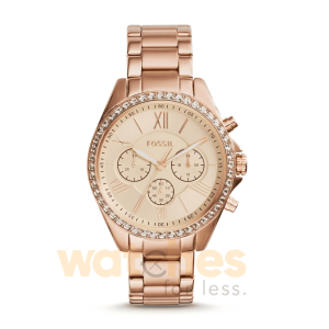 Fossil Women’s Quartz Rose Gold Stainless Steel Rose Gold Dial 40mm Watch BQ1774