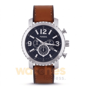 Fossil Men’s Quartz Brown Leather Strap Blue Dial 45mm Watch BQ2126