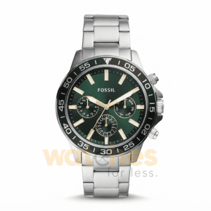 Fossil Men’s Quartz Silver Stainless Steel Green Dial 45mm Watch BQ2492