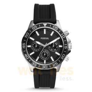 Fossil Men’s Quartz Black Silicone Strap Black Dial 45mm Watch BQ2494
