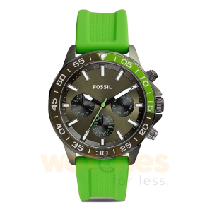 Fossil Men’s Quartz Green Silicone Strap Green Dial 45mm Watch BQ2501