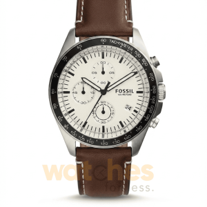 Fossil Men’s Quartz Brown Leather Beige Dial 43mm Watch CH3023