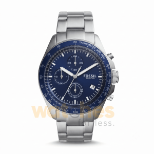 Fossil Men’s Quartz Silver Stainless Steel Blue Dial 42mm Watch CH3030
