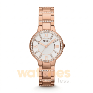 Fossil Women’s Quartz Rose Gold Stainless Steel Silver Dial 30mm Watch ES3284