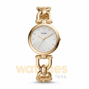 Fossil Women’s Quartz Gold Stainless Steel White Dial 28mm Watch ES3349