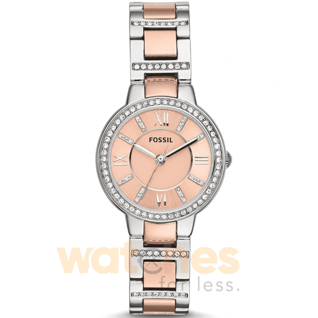 Fossil Women’s Quartz Two Tone Stainless Steel Rose Gold Dial 30mm Watch ES3405